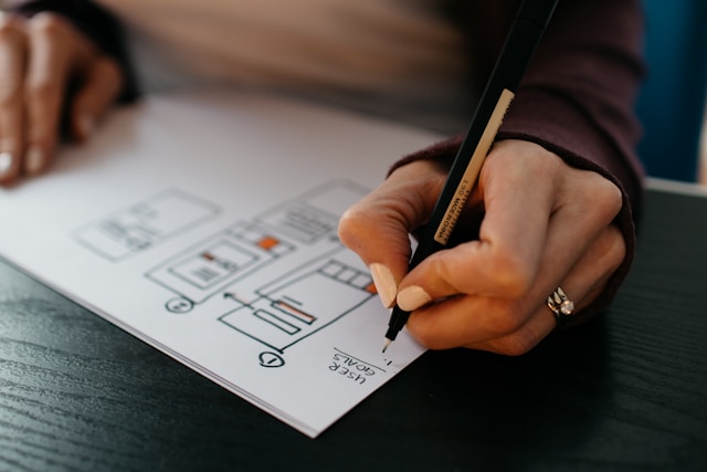 man drawing design